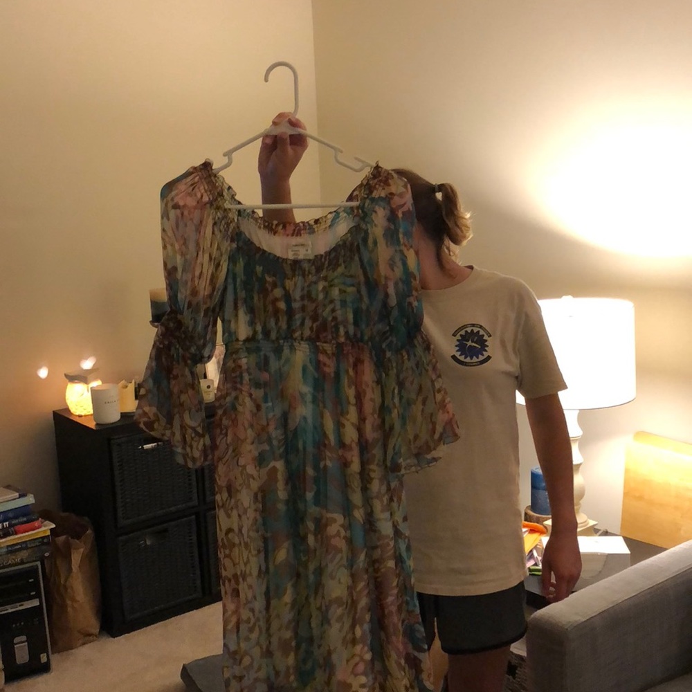 Sheer sleeved dress